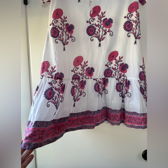 Victoria Dunn Lillie Mini Dress in Camelia Block Floral Print Purple Pink XS - Picture 8 of 12